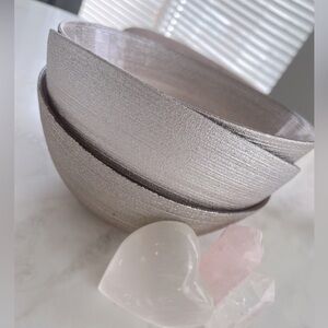 Metallic Blush Pink and Silver bowls set of 3